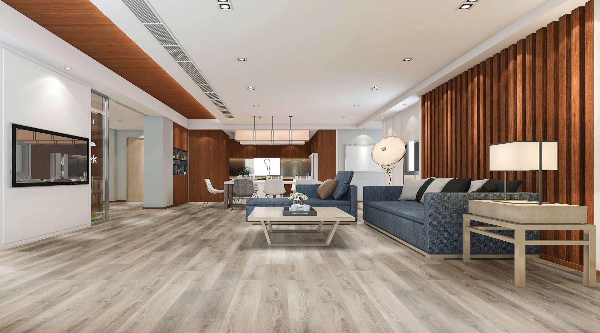 Flooring installed in a living room