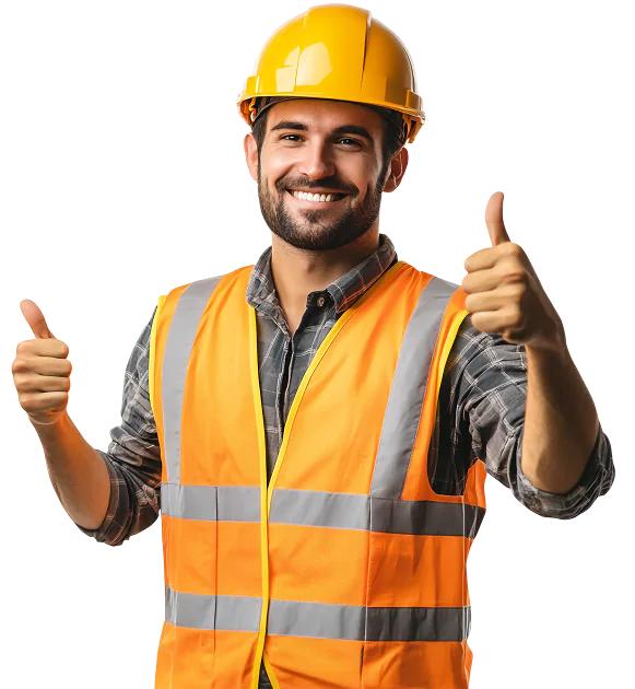 Man with construction helmet